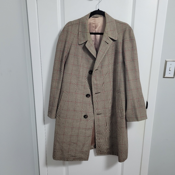 VINTAGE STYLED BY FINE ARTS Long Plaid Coat - Picture 2 of 12